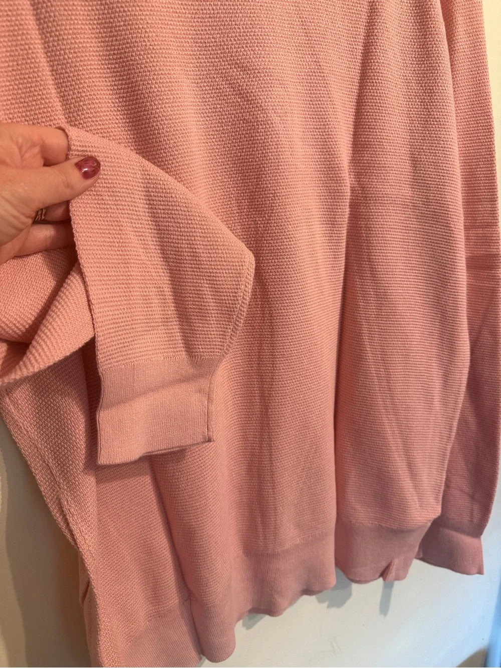 J. Crew Men's Pink Waffle Knit Crewneck Sweater